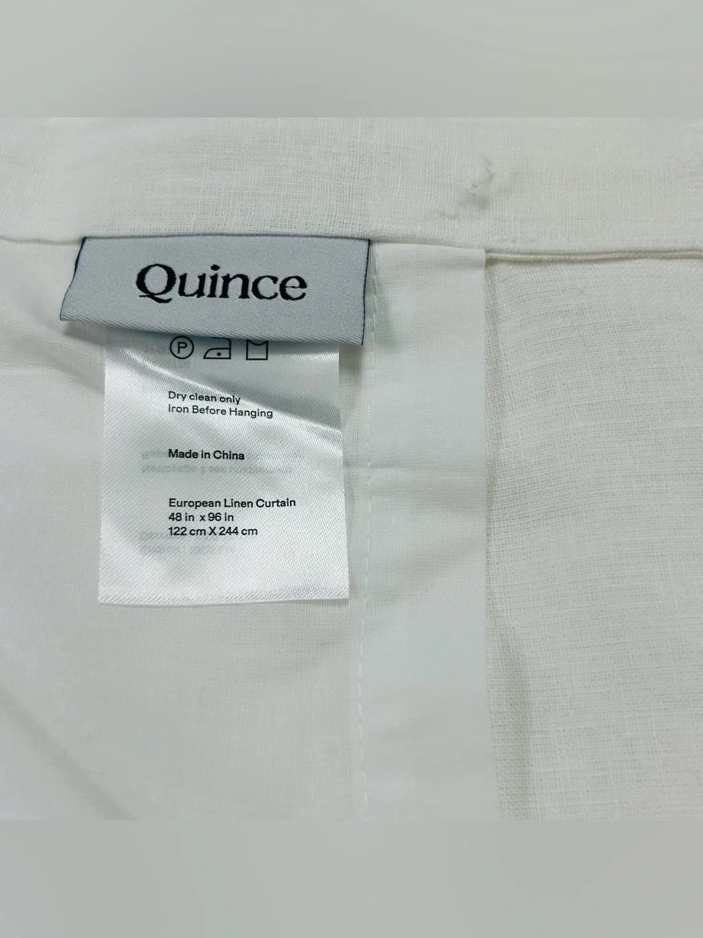 NWT QUINCE Set Of 2 48x96 European Linen Curtains White 8695